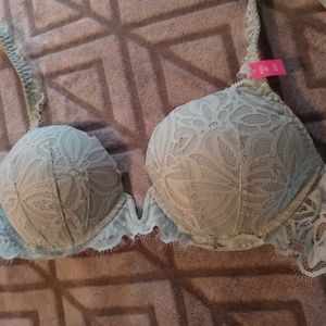PINK Victoria Secret 32C lace push up date bra underwire halter or racerback